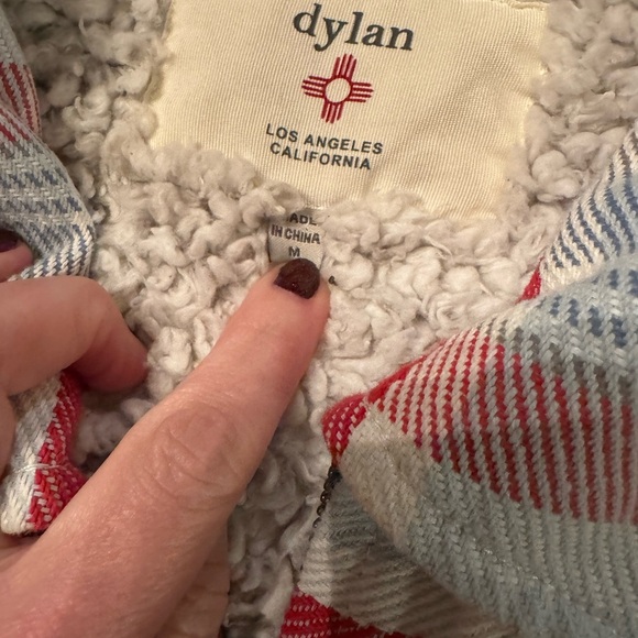 Dylan Sherpa lined zip flannel shaker size medium like new - Picture 6 of 7